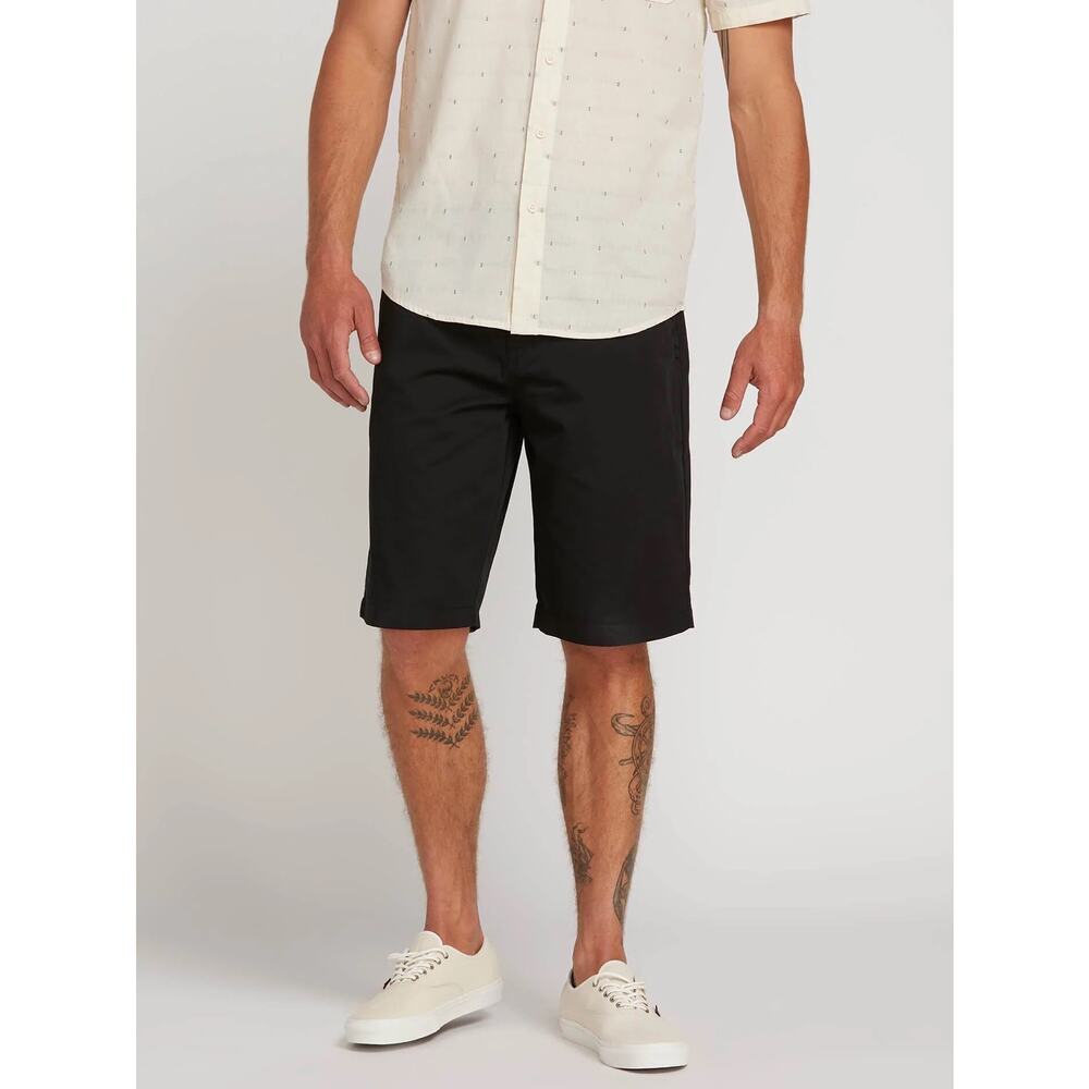 Volcom Frickin Chino 22" Stripe Shorts Mens Black Pinstripe Skate Casual Size 36